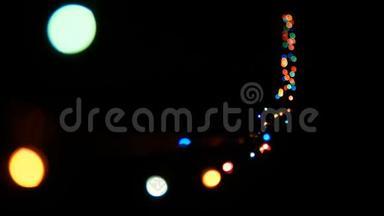 圣诞节，新年闪烁LED灯，线，黑色背景05